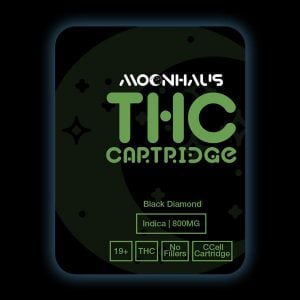 THC Vape Carts - Premium 800MG THC Cartridge - Black Diamond (Indica)