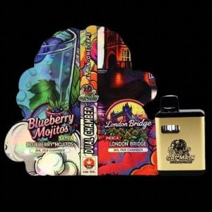 Gas Mask THC Dual Disposable Vapes (3+3) - Blueberry Mojitos (SATIVA) x London Bridge (INDICA)